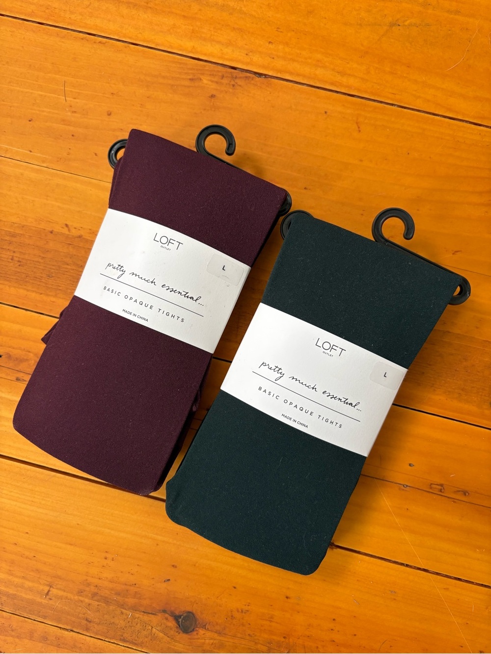 LOFT Tights in Burgundy and Deep Green